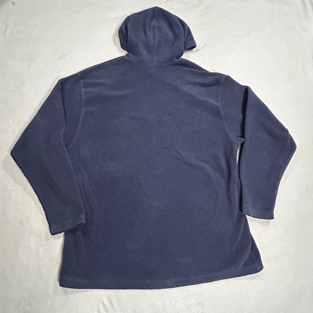 Vintage Nike Fleece Hoodie Navy Blue Arched Spellout Swoosh Mens XXL Pullover - Picture 7 of 11